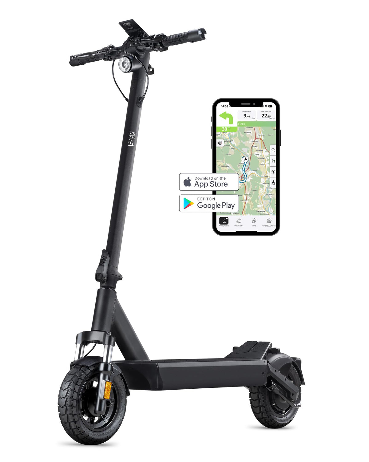 VMAX E-Scooter VX4 Serie, E-Roller mit Straßenzulassung in D, Reichweite bis zu 100km, 150 kg max. Zuladung, Blinker, Integrierte Federung, LCD-Displa
