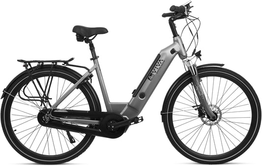 AsVIVA E-Bike Hollandrad B14 Rahmenhöhe 50 cm I 28 Zoll Pedelec in grau oder weiß I hochwertiges Elektrobike mit extra starkem Akku I City-Fahrrad mit