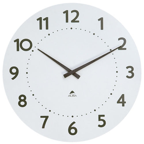 ALBA Holz-Wanduhr , HORMILENA 55, , Quarzuhr, weiß