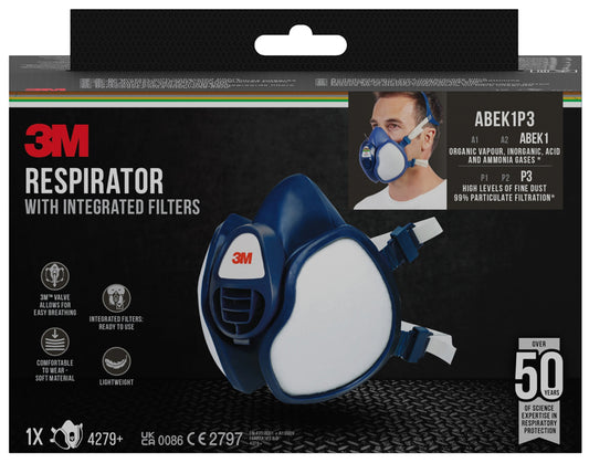 3M Atemschutz-Halbmaske 4279+, ABEK1P3, blau/weiß
