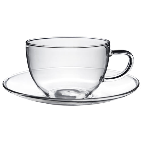 260ml Maximus Glass Cappuccino Cup & Saucer Set