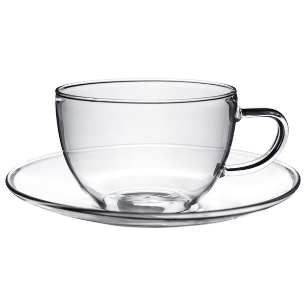 260ml Maximus Glass Cappuccino Cup &amp; Saucer Set
