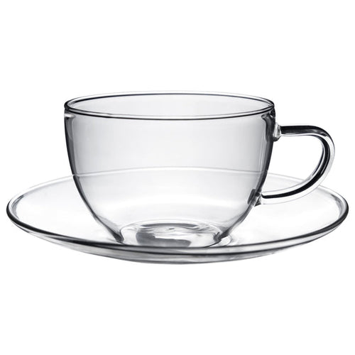 260ml Maximus Glass Cappuccino Cup &amp; Saucer Set