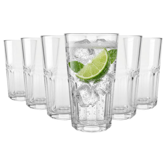 400ml Panelled Highball Glasses - Pack of Six