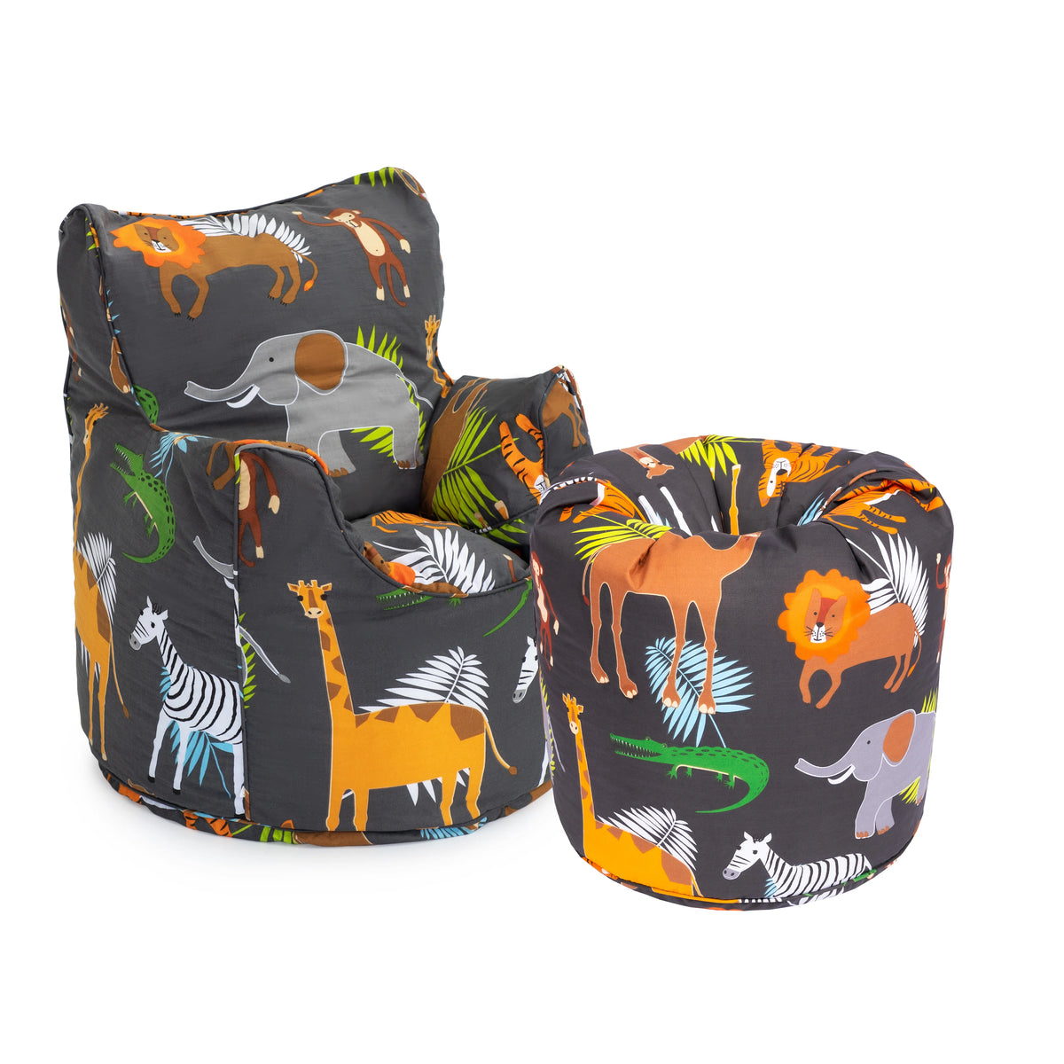 Kids Bean Bag Chair & Round Beanbag with Carry Handle - Africa