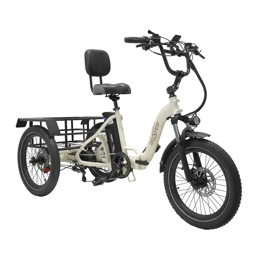 OneSport OT30 500W 20-Inch Foldable Electric Cargo Tricycle with 48V 13Ah 624Wh Battery