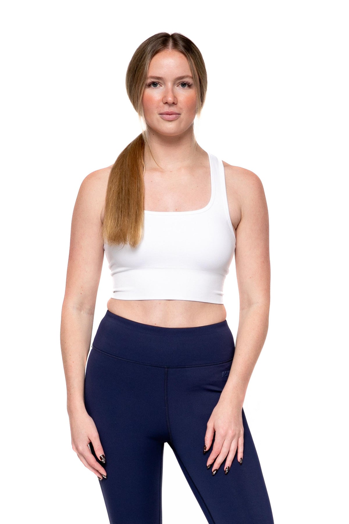 Set Point Performance Longline Solid Bra - Brilliant White / Small