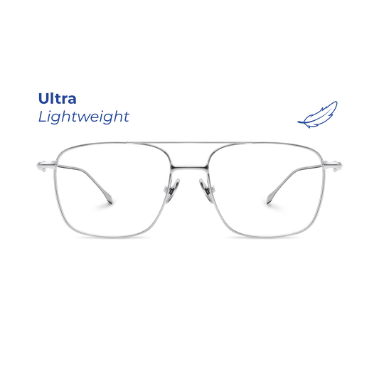 Aston Advanced Silver Aviator Eyeglasses | EYDOLOGY