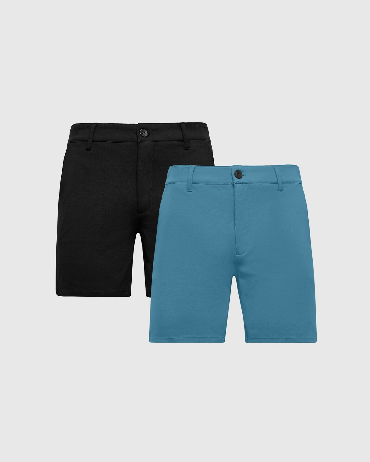 True Classic 7" Black & Sapphire Comfort Knit Chino Shorts 2-Pack | Cotton Blend | Athletic Cut | 40