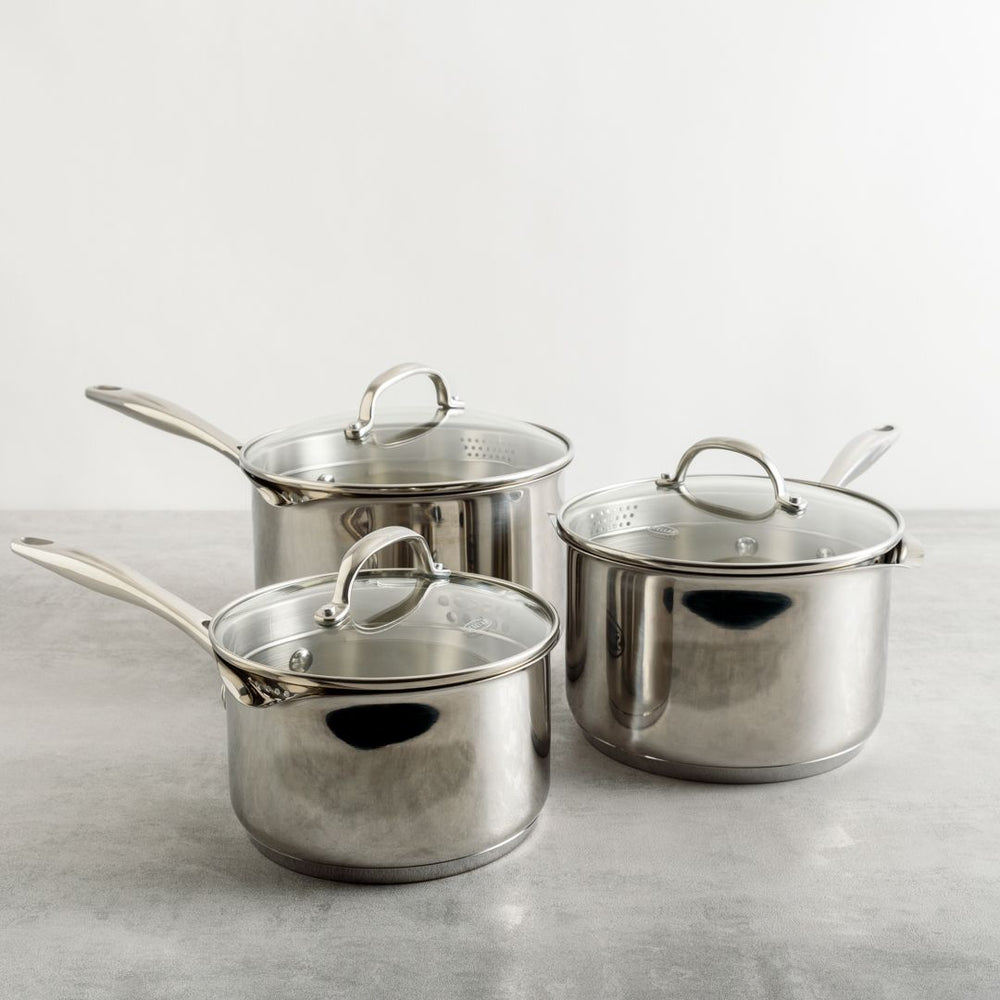 Stellar 7000 3 Piece Draining Saucepan Set