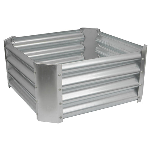 60cm x 60cm Square Steel Raised Garden Bed - Silver