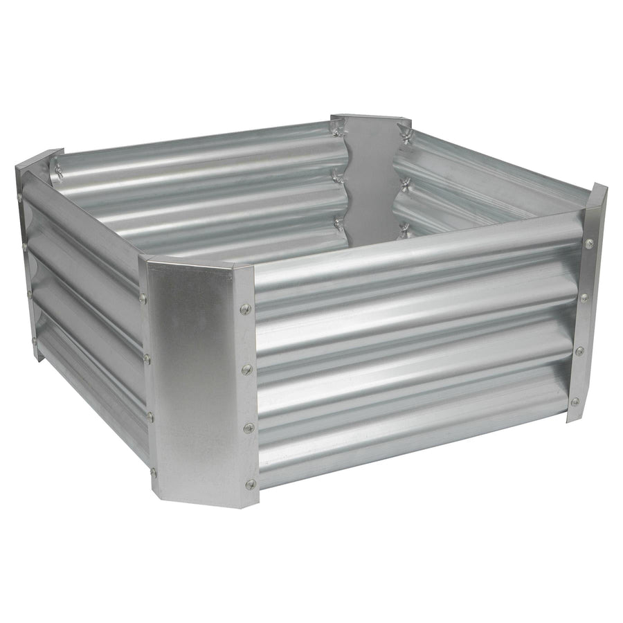 60cm x 60cm Square Steel Raised Garden Bed - Silver