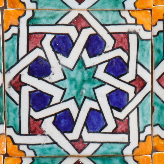 Handbemalte Fliesen 4er-Set – Maurischer Marrakesch-Stil
