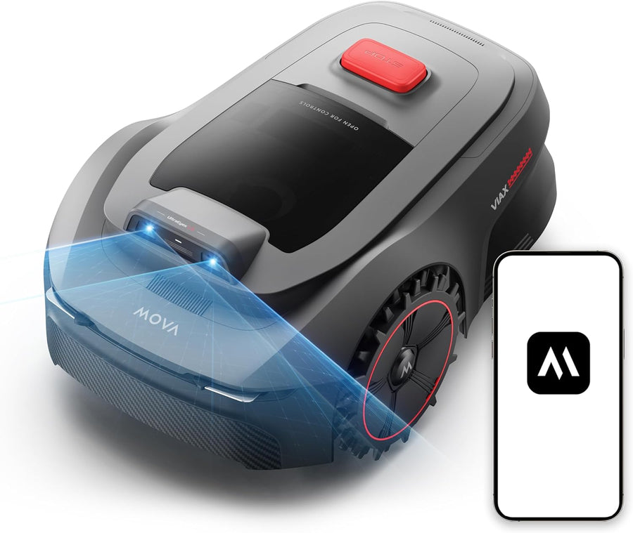MOVA ViAX 250 Mähroboter Ohne Begrenzungskabel, Empf. 250m², KI-unterstützte Mapping, U-förmige Bahnen, Hindernisvermeidung Dual-Vision, Besserer Kant