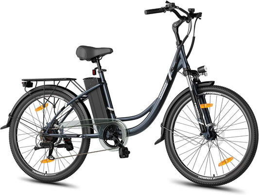 Touroll B1 26 Zoll City E-Bike mit 250W Motor und 36V 15.6Ah Akku Pedelec Cityräder Elektrofahrrad, Max Geschwindigkeit 25km/h Max Reichweite 90km, Er