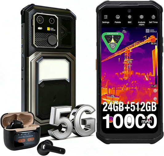 AGM G3 Pro Smartphone Ohne Vertrag Android 15,Integriert Thermische Bildgebung‌,12+12GB RAM+512GB ROM,64MP+50MP+2MP,10000mAh/6.72 Zoll FHD+120Hz,Dual 