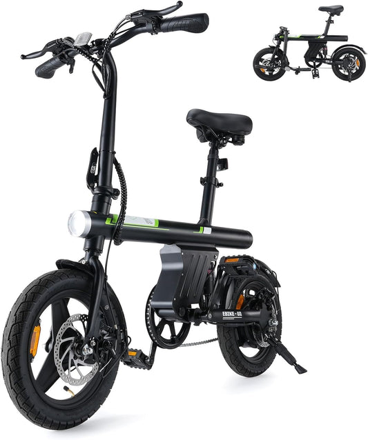 Finbike E Bike für Erwachsene, 7-Gang Elektrofahrräder mit Abnehmbar 7.8/13Ah Akku, 25 km/h,14/26 Zoll EBike für Herren Damen, Electric Bike mit Ablag