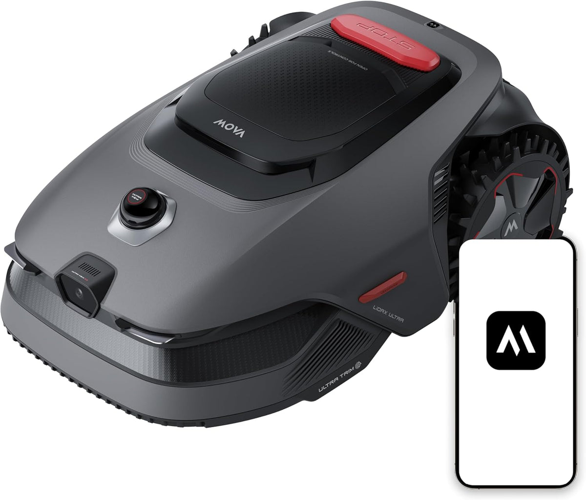 MOVA LiDAX Ultra 800 Mähroboter ohne Begrenzungskabel, Empf. 800 m², ohne RTK & automatische Kartenerstellung per 3D-LiDAR mit 360° & AI Vision, 5 cm 