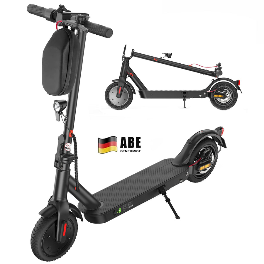 E Scooter mit Straßenzulassung, ABE Elektroroller Belastung bis 120kg, 30 km Reichweite, LED, 20km/h, 350W Motor, 8,5 Zoll Wabenreifen,Duales Bremssys
