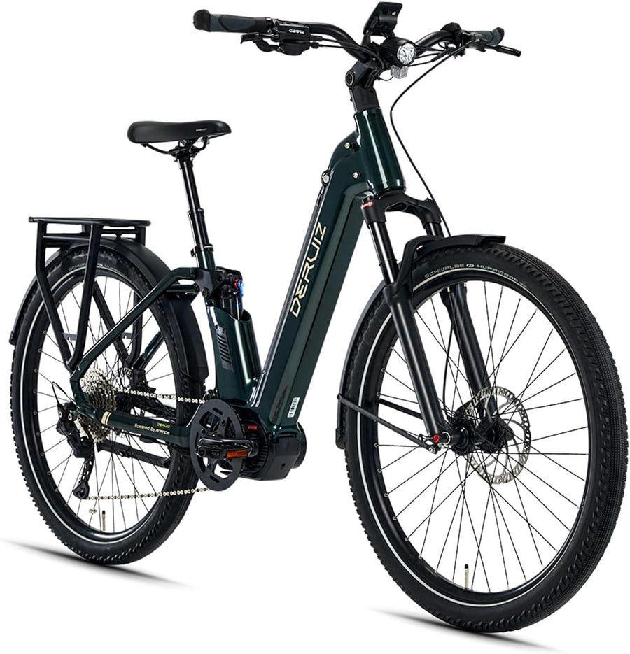 DERUIZ Lpais E Bike SUV Elektrofahrrad 27.5 * 2.4 Zoll Ebikes mit 250W Mittelmotor 110Nm, 644Wh Akku,10-Gang Pedelec E-Mountainbike für Damen und Herr
