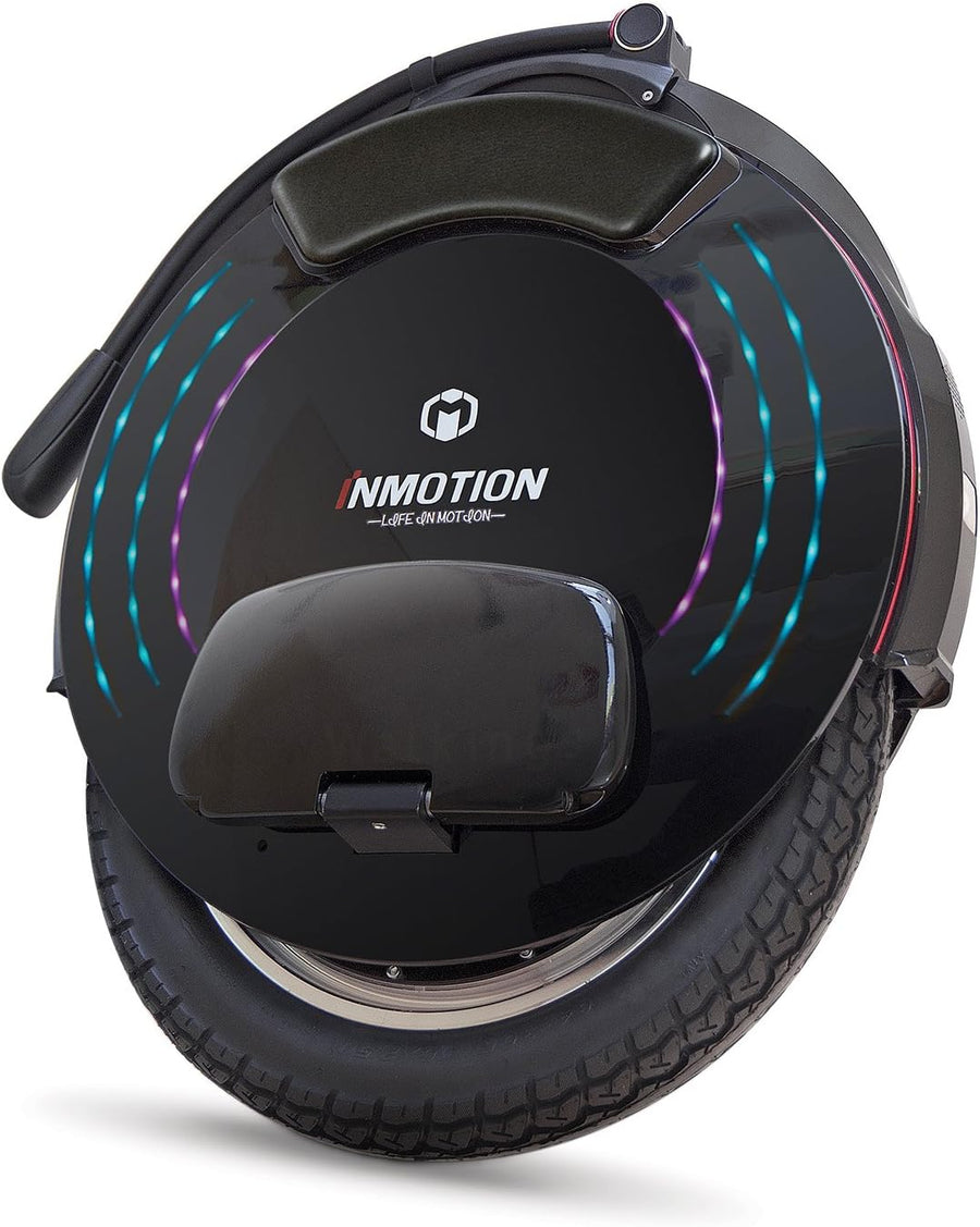 INMOTION Elektrisches Gyroroue V10F, Erwachsene, Schwarz, Motor 2000 W, Reichweite bis zu 75 km, 25 lm/h, aufblasbarer Reifen 16 Zoll, Bluetooth-App, 