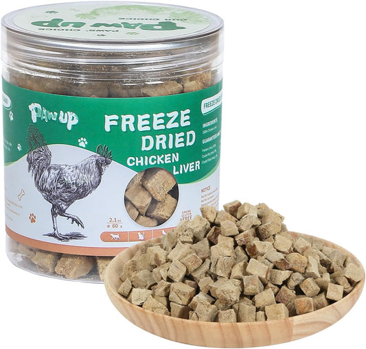 Freeze-Dried Chicken Liver Treats for Dogs & Cats, High-Protein Snacks, 2.1 oz