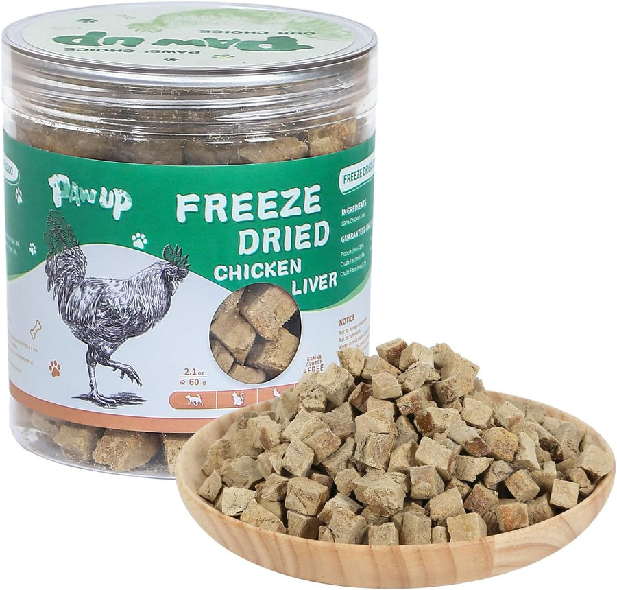 Freeze-Dried Chicken Liver Treats for Dogs & Cats, High-Protein Snacks, 2.1 oz