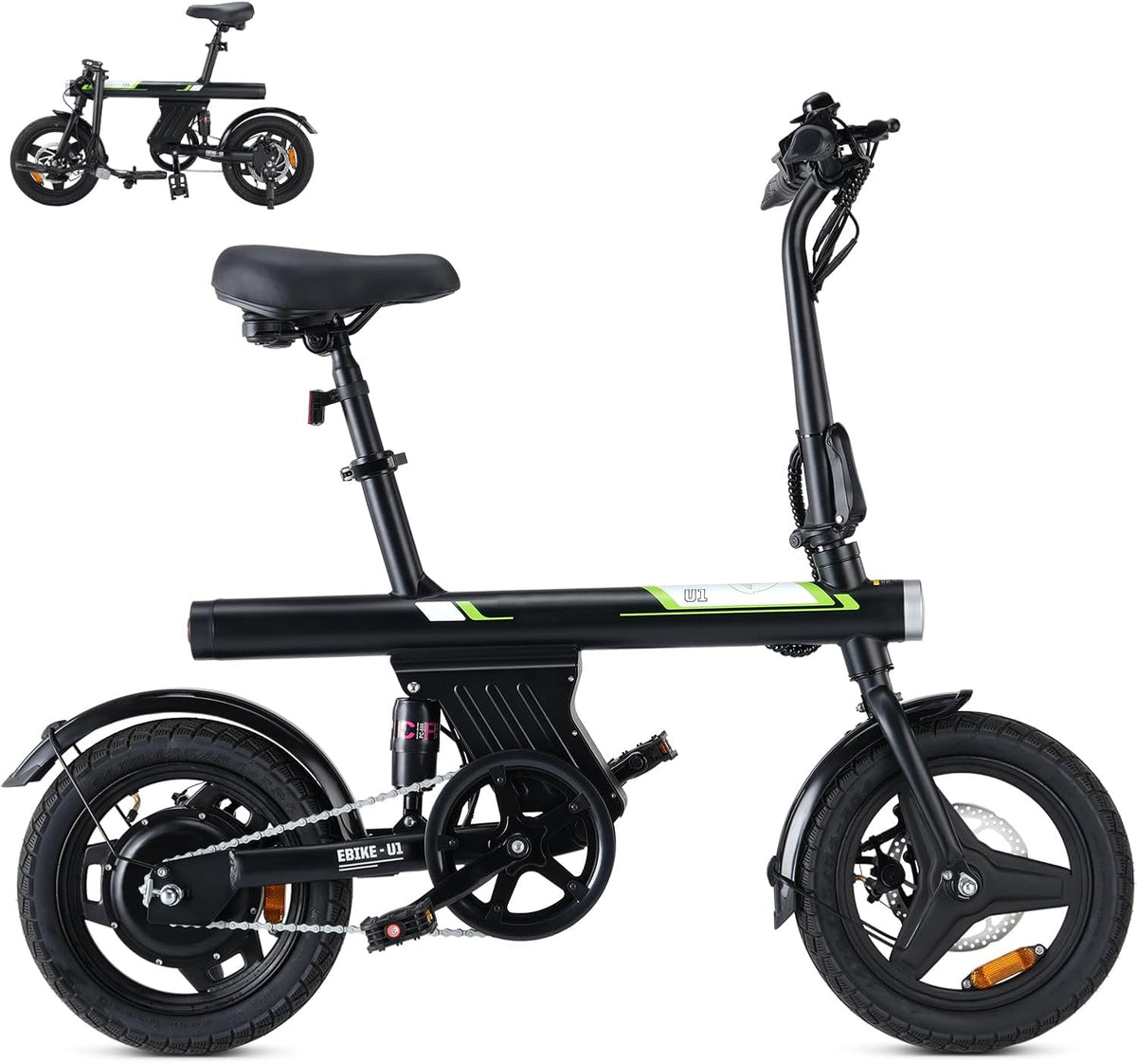 Finbike E Bike Klapprad,14 Zoll Elektrofahrrad 7.8Ah Akku,250W Kompakt Elektrofahrräder mit 3H Schnellladung,3 Fahrmodi,3 Geschwindigkeitsmodi,Reichwe