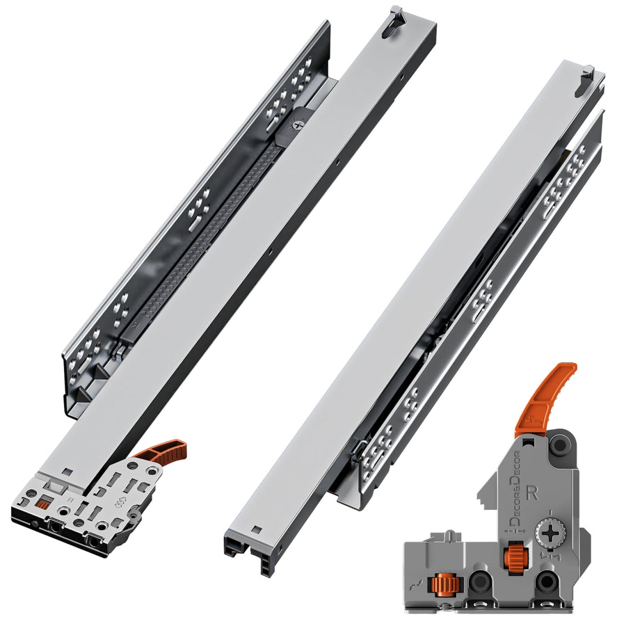 Push to Open and Soft Close - Undermount Drawer Runners - Full Extension - 35 kg Capacity - 450mm Length