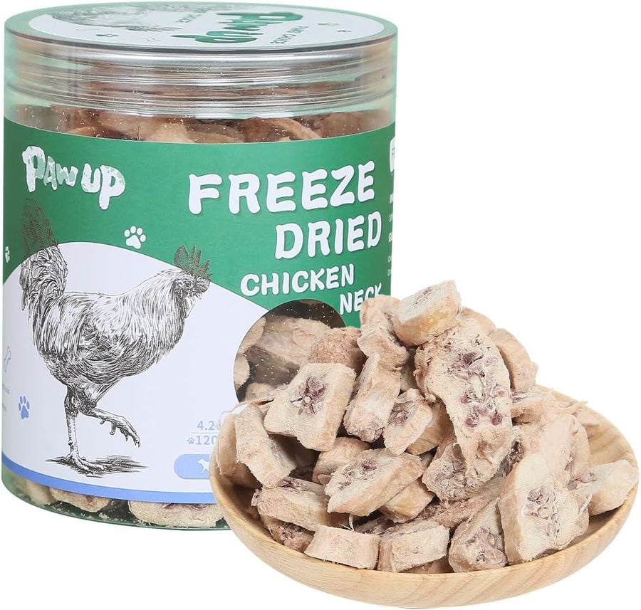 Freeze-Dried Chicken Necks for Cats & Dogs, High-Protein Single-Ingredient Treats, 4.2 oz