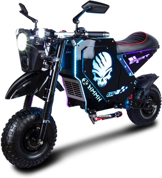 S10 Elektro Motorrad Erwachsene, E-Chopper E-Roller Doppelantrieb Nabenmotor 72V50Ah Lithium-Akku 120 km Max Reichweite, NFC-Start und 14-Zoll-All-Ter