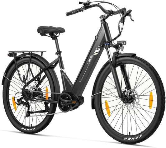 Touroll Urbano 3 27,5 Zoll City E-Bike mit 70N.M Mittelmotor und 36V 13Ah Akku Pedelec Cityräder Elektrofahrrad, Max Geschwindigkeit 25km/h Max Reichw