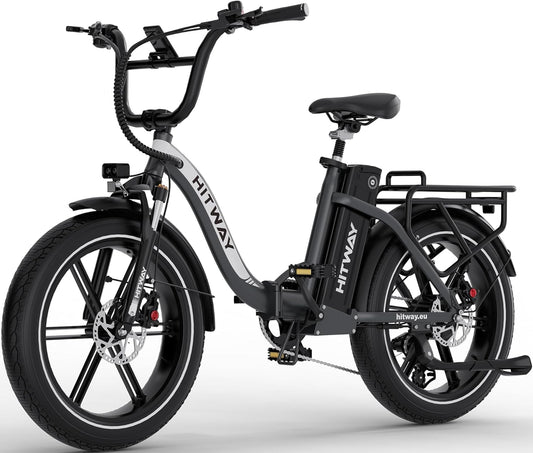 HITWAY E Bike mit 48V 18Ah Akku,Elektrofahrrad,Faltbares All-Terrain E-Bike mit 20 Zoll Fat Reifen,klapprad e-Bike 250W Motor 25 km/h 7-Gang Schaltung