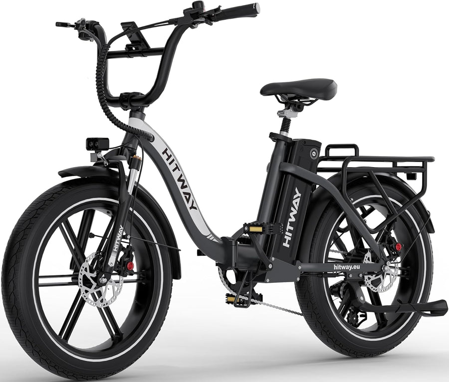 HITWAY E Bike mit 48V 18Ah Akku,Elektrofahrrad,Faltbares All-Terrain E-Bike mit 20 Zoll Fat Reifen,klapprad e-Bike 250W Motor 25 km/h 7-Gang Schaltung