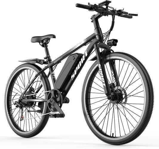 ASKGO 26 Zoll E-Bike Herren Damen, 36V 10.4Ah Akku Elektrofahrrad, 250W Motor, 80km Reichweite, LCD-Display, mit Vorderradgabel-Federung, Pedelec E-Mo