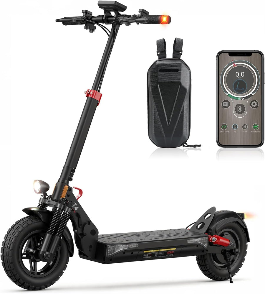 E Scooter mit Straßenzulassung mit Max 70KM Reichweite,10 Zoll Offroad Luftreifen Elektroroller mit Sechs komfortable Stoßdämpfer,Faltbarer E Roller O