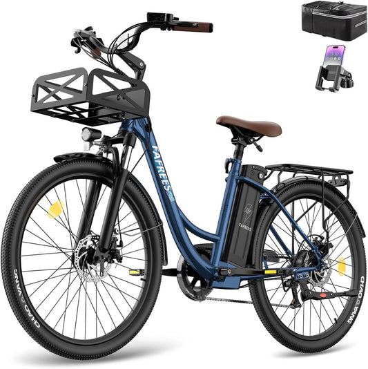 Fafrees F26 Lasting ebike 26 Zoll, E Bike Damen Herren 36V 25Ah Akku, Elektrofahrrad 250W 25km/h, City E-Bike Reichweite 95-200km, E Fahrrad Pedelec 7