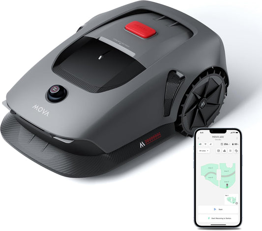 MOVA 600, Rasenmäher Roboter 360° 3D LiDAR Mähroboter ohne Begrenzungskabel & Genaue Kartierung 600 m², Smarte Hindernisvermeidung, App-Steuerung, U-f