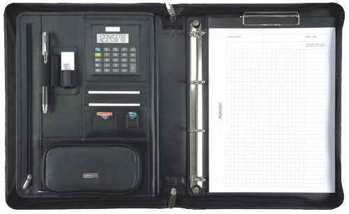 Alassio Ringbuchmappe , BOSA, , A4, Nappaleder, schwarz