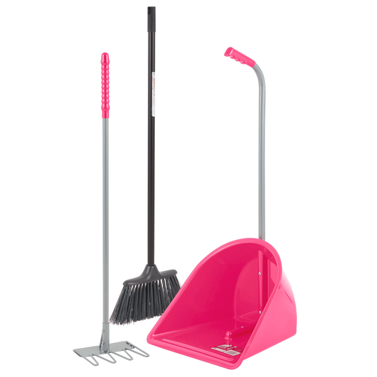 Tidee™ Companion Set | Three Piece Stable and Yard Cleaning Tool Set - Pink
