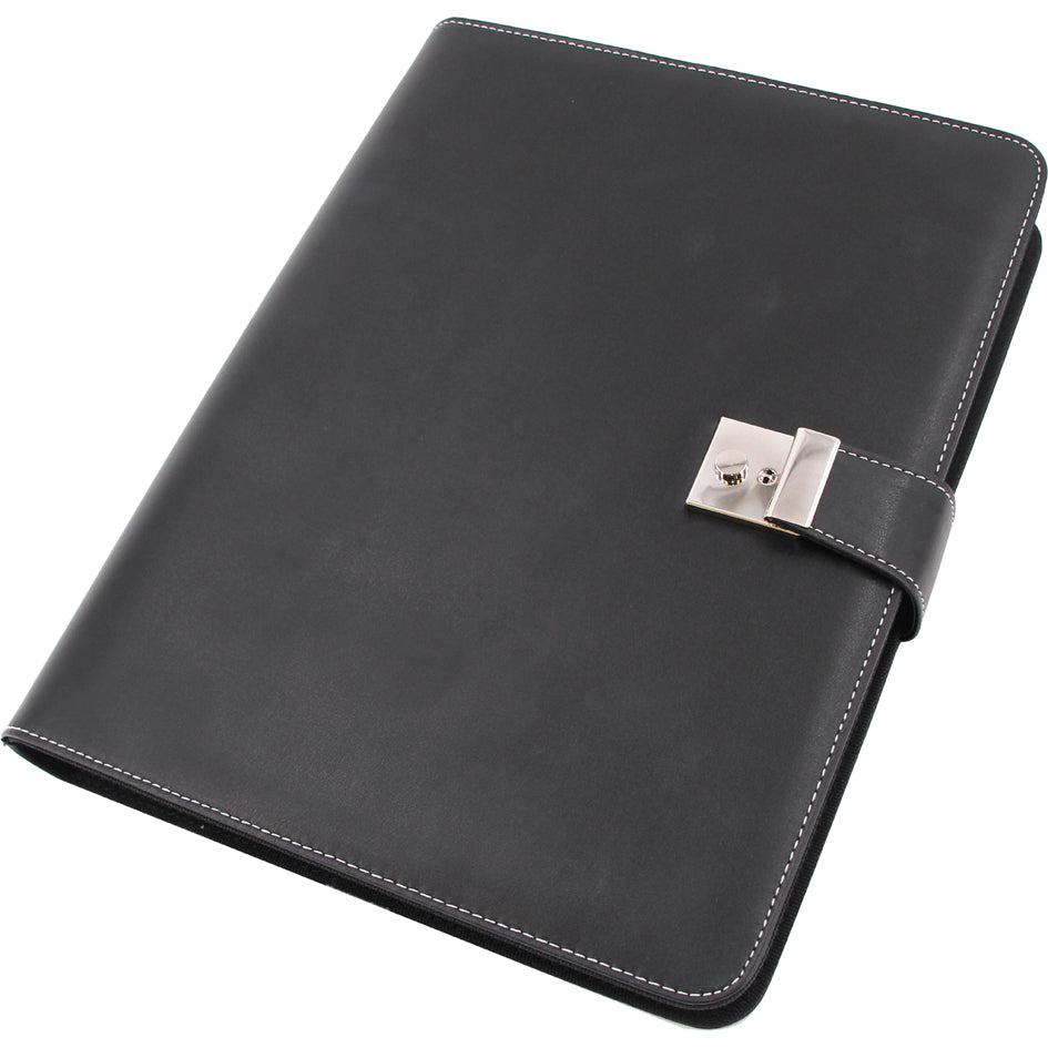 Alassio Ringbuchmappe, A4, aus Nappa-Leder, schwarz