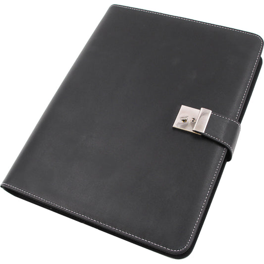 Alassio Ringbuchmappe, A4, aus Nappa-Leder, schwarz