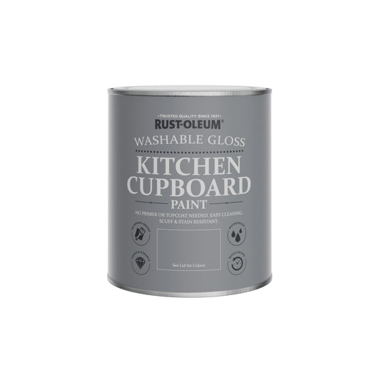 Rust-Oleum Black Gloss Finish Kitchen Cupboard Paint - Black Sand 750ml