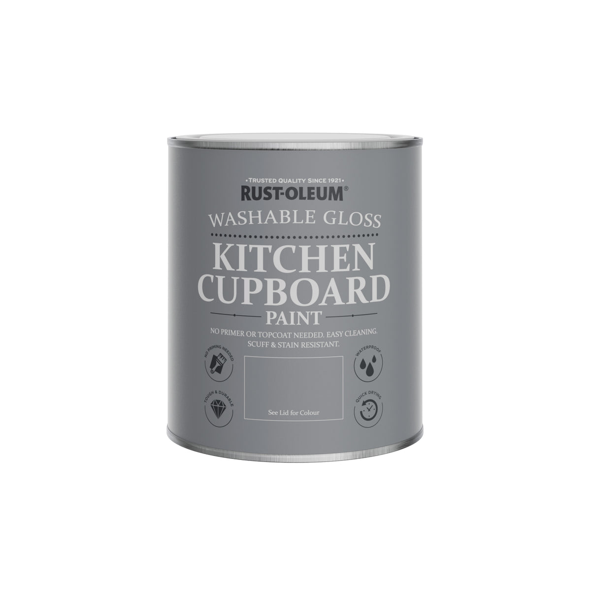 Rust-Oleum Black Gloss Finish Kitchen Cupboard Paint - Black Sand 750ml