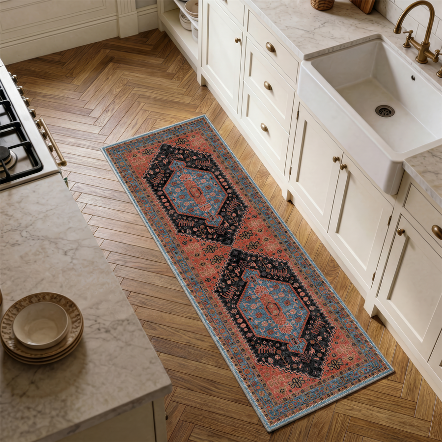 Lunora - Traditional Washable Kitchen Rug - 60x180cm