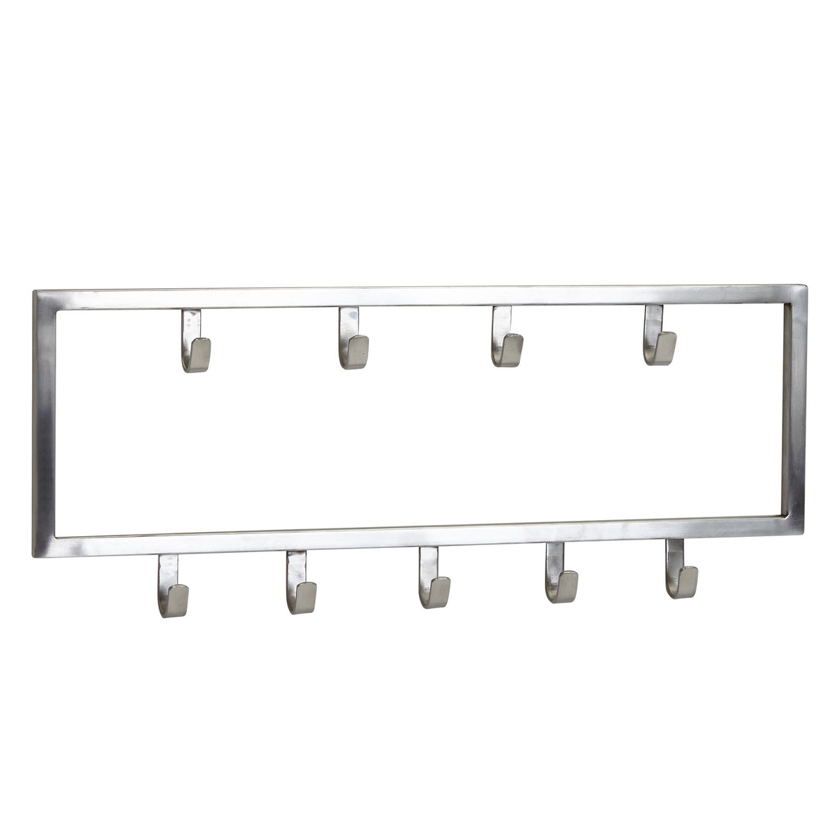 FineBuy Wandgarderobe Metall Silber - Design Garderobenpaneel - Wand Garderobenleiste mit Hakenleiste -  Kleiderhaken
