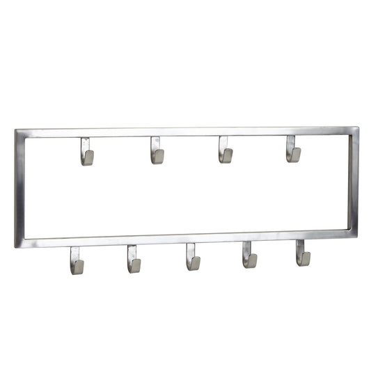FineBuy Wandgarderobe Metall Silber - Design Garderobenpaneel - Wand Garderobenleiste mit Hakenleiste -  Kleiderhaken