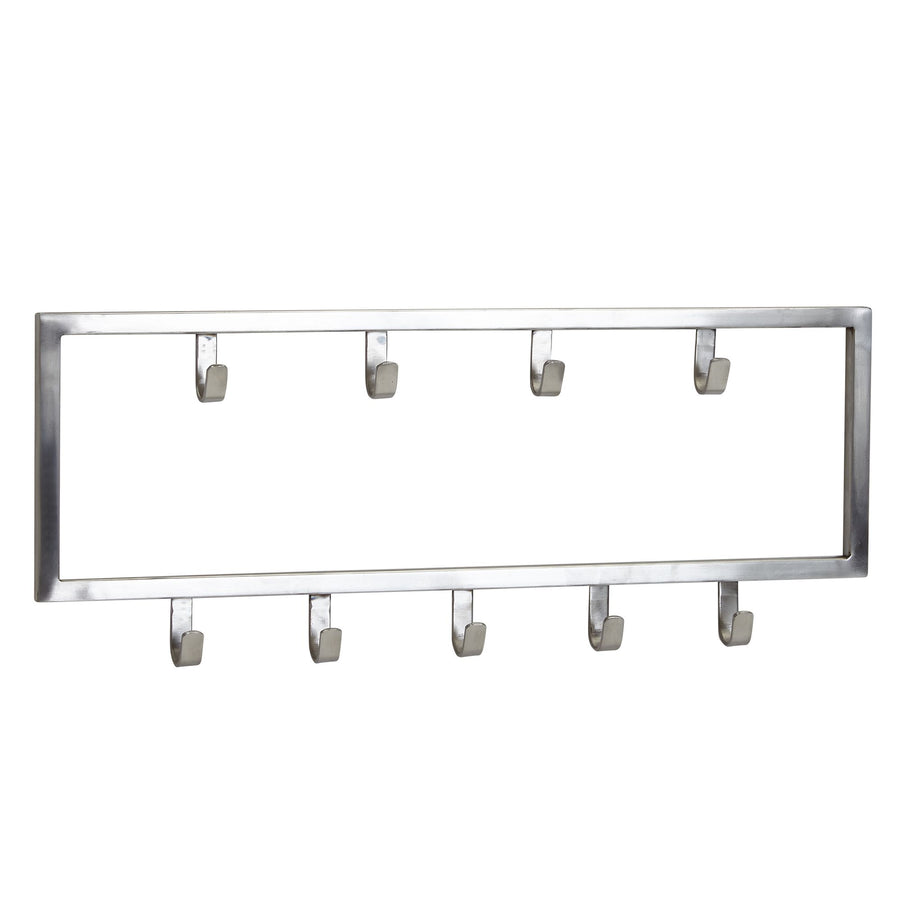 FineBuy Wandgarderobe Metall Silber - Design Garderobenpaneel - Wand Garderobenleiste mit Hakenleiste -  Kleiderhaken