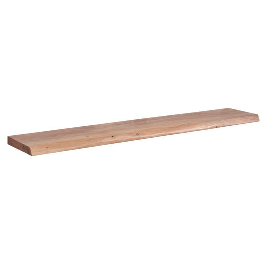 FineBuy Wandregal mit Baumkante Akazie Massivholz, Design Schweberegal Wandboard Massiv, Regal Holz Natur, Landhausstil Hängeregal