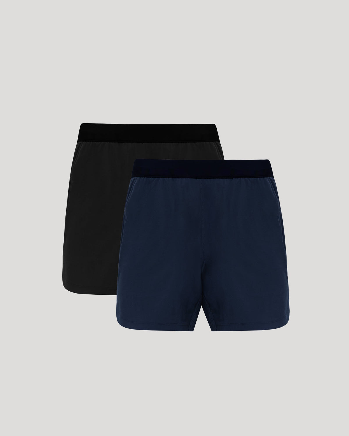 True Classic 7" Black and Navy Blue Active Training Shorts 2-Pack | Small